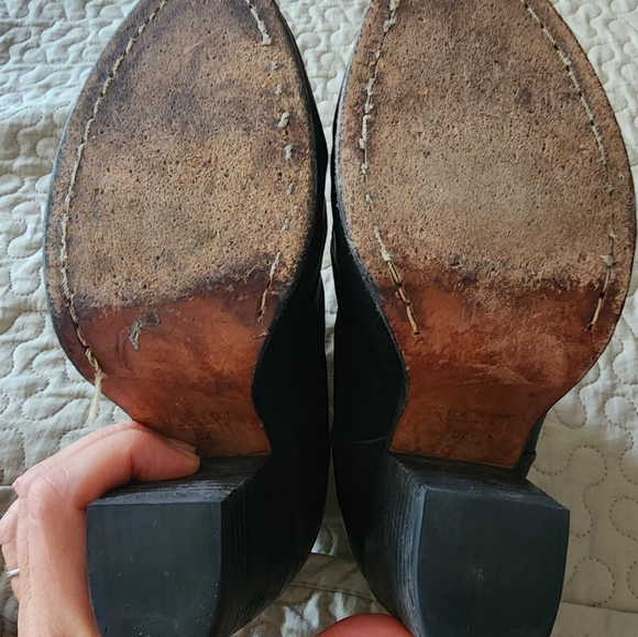 Rag & Bone Black Leather Booties Size 37 - Picture 5 of 5